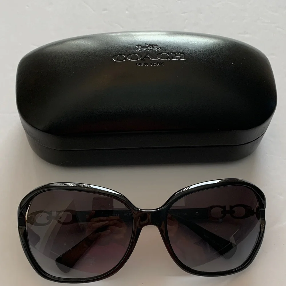 Modern Stylish Coach Black Oversized Sunglasses for Women.